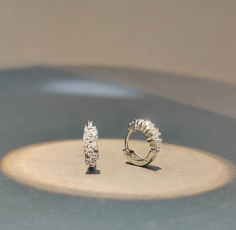 Baguette Diamonds Hoop Earring