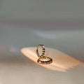Gold Plated Sterling Silver Hoops Studded with White cz