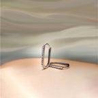 Rhodium Plated Sterling Silver Hoops Studded With Natural Diamonds