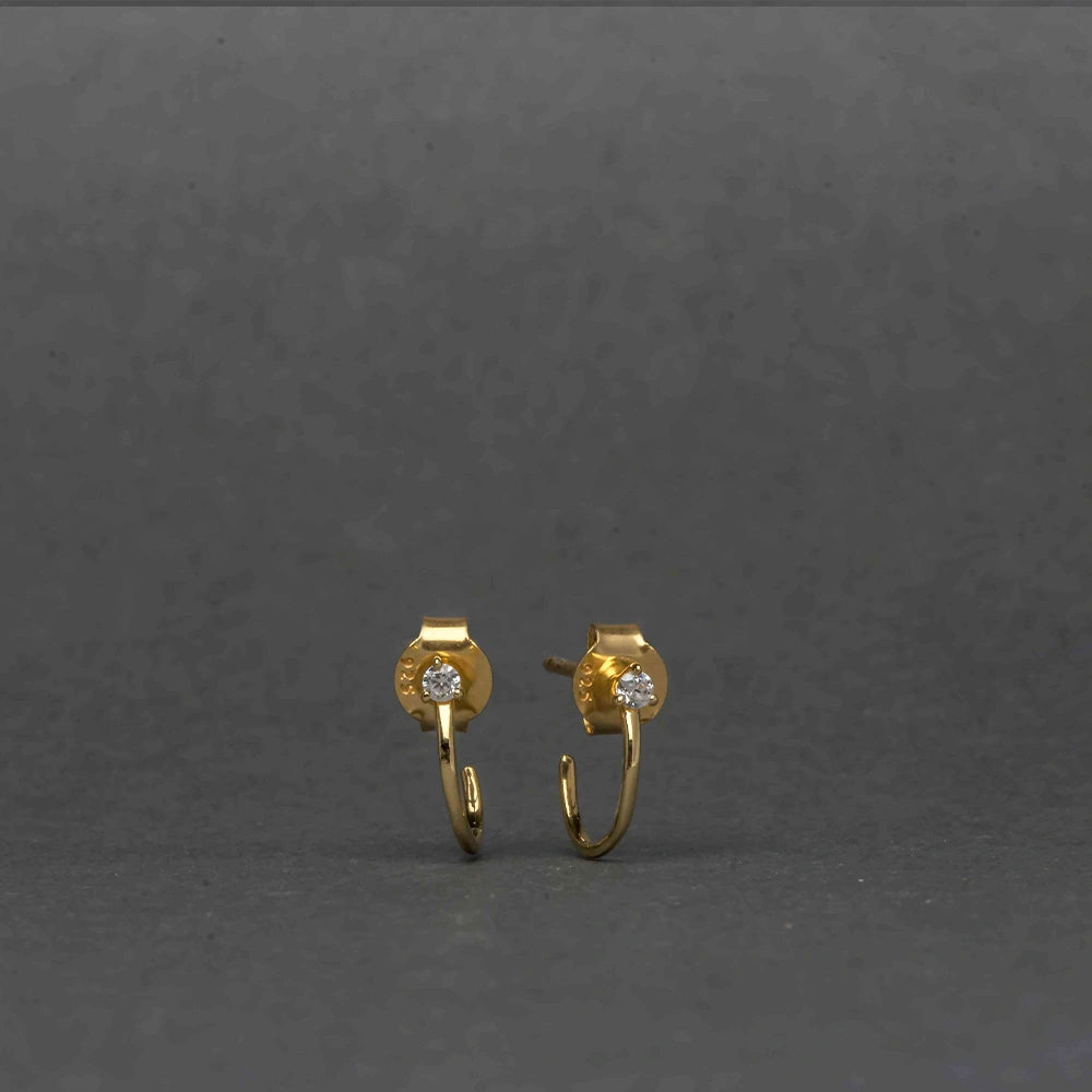 Elegant Hoop Stud Diamond Earrings