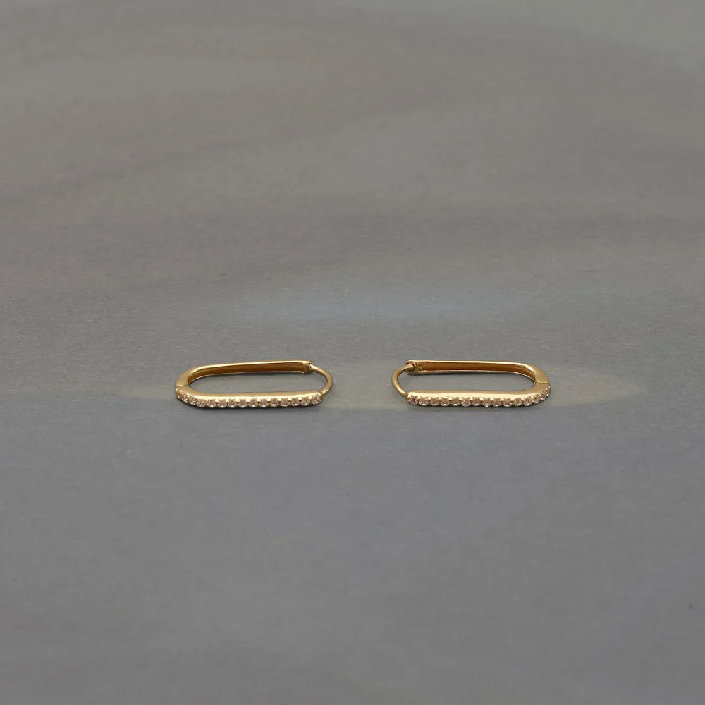Rhodium Plated Sterling Silver Hoops Studded With Natural Diamonds