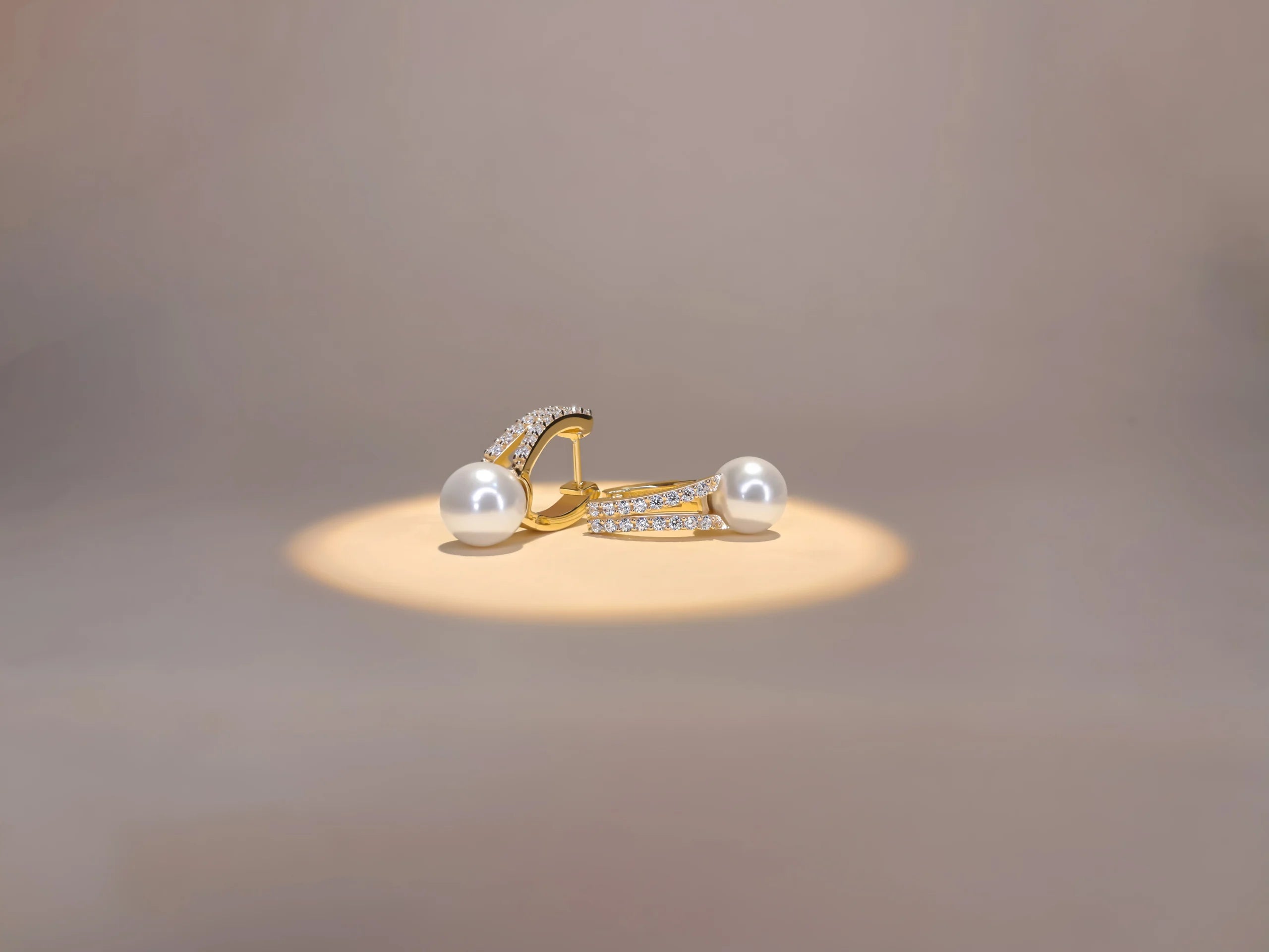 Pearl & Diamond Hoop Earring