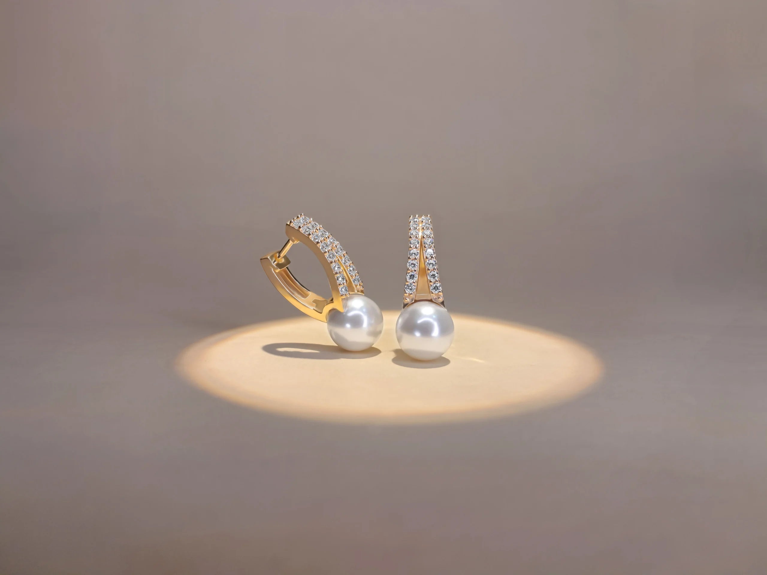 Pearl & Diamond Hoop Earring