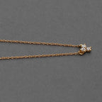 Minimalist fine chain necklace With Petite three Diamonds cluster charm