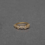 925 Sterling Silver Ring in Gold Plating with White Cz