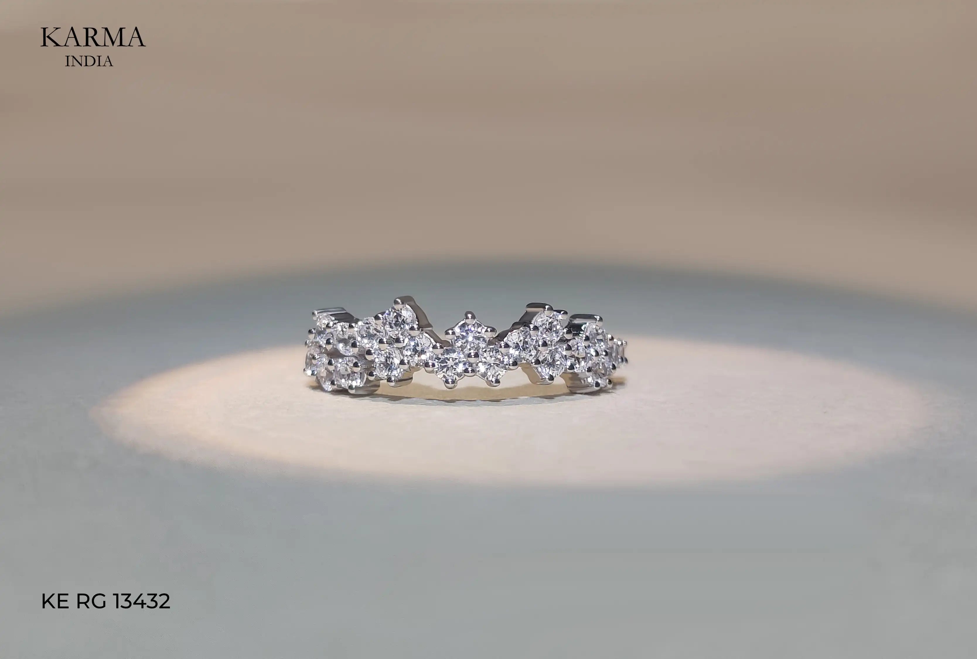 925 Sterling Silver Ring in Gold Plating with White Cz