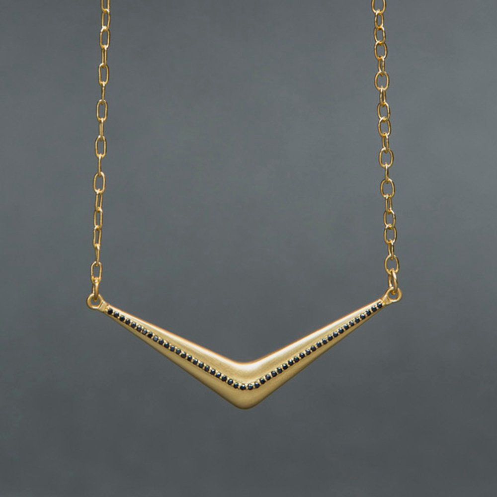 925 Sterling Silver Pendent Gold Plated with White cz