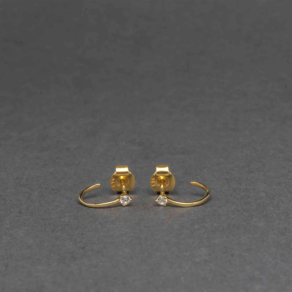 Elegant Hoop Stud Diamond Earrings