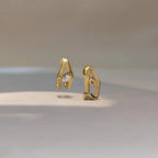 Gold Plated Sterling Silver Gold Plated Ear Cuff Studded With White Cz